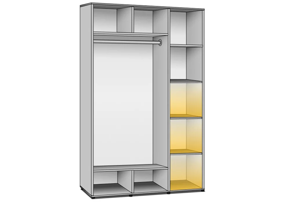 Корпус шкафа на 2 двери • 1150x600x1850 см • Classic №01