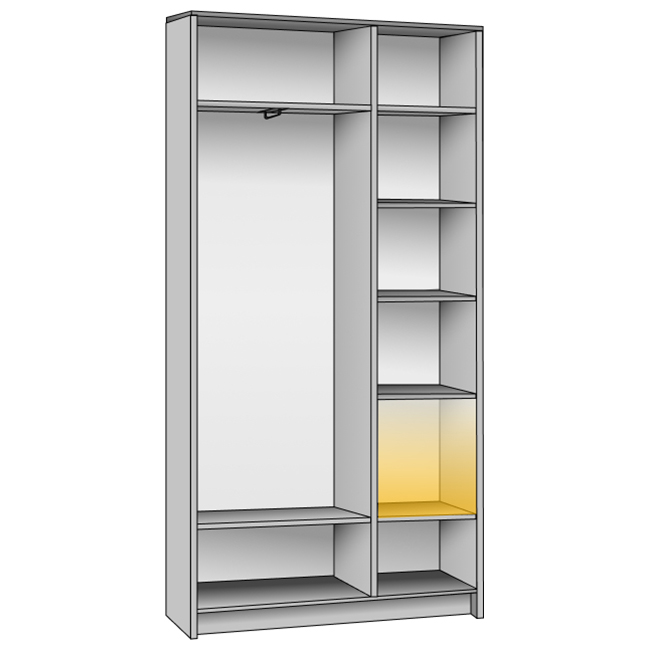 Корпус шкафа на 2 двери • 1300x450x2450 см • Standart №01