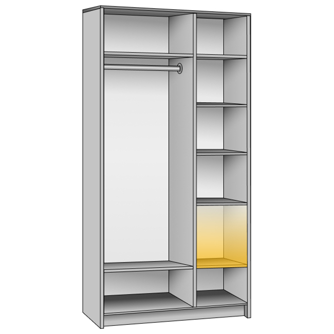 Корпус шкафа на 2 двери • 1300x600x2100 см • Standart №01