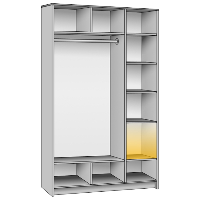 Корпус шкафа на 2 двери • 1750x600x2350 см • Standart №01