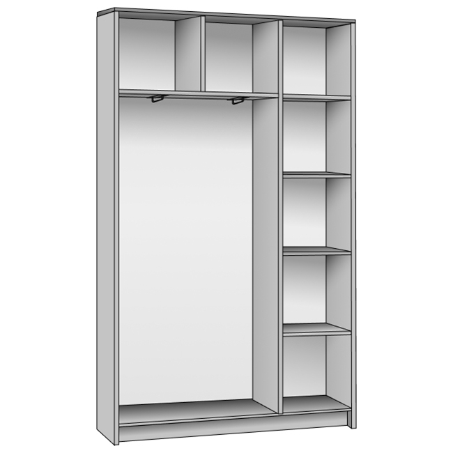 Корпус шкафа на 2 двери • 2000x450x1850 см • Standart №01