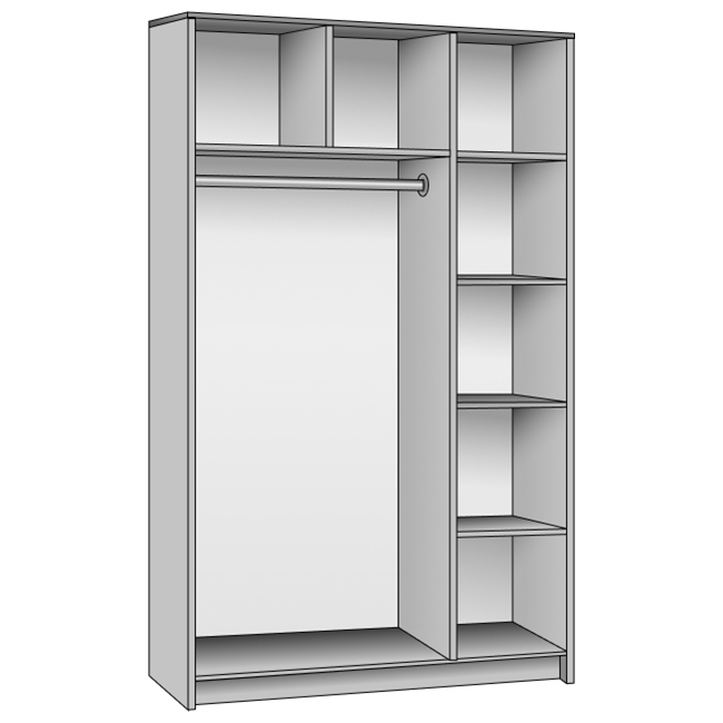 Корпус шкафа на 2 двери • 2000x600x1800 см • Standart №01