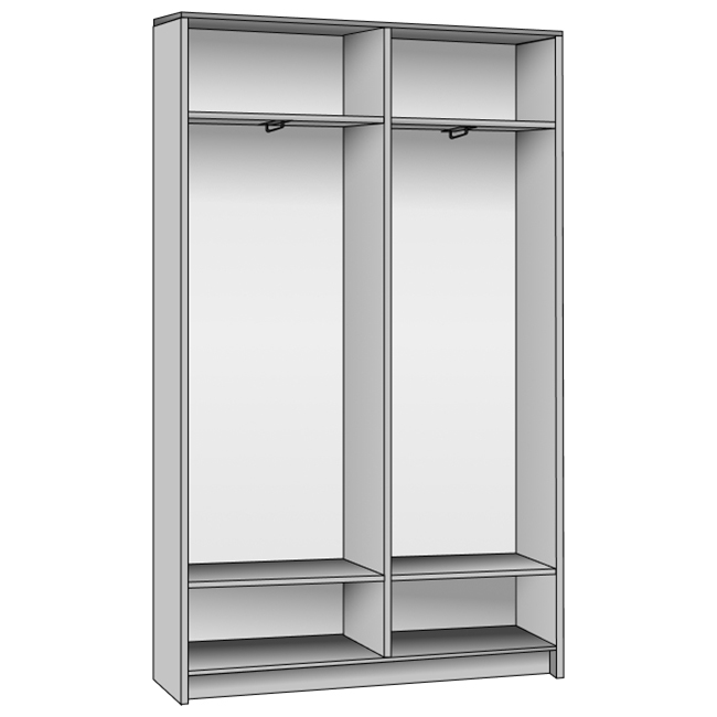 Корпус шкафа на 2 двери • 1600x450x2600 см • Standart №02