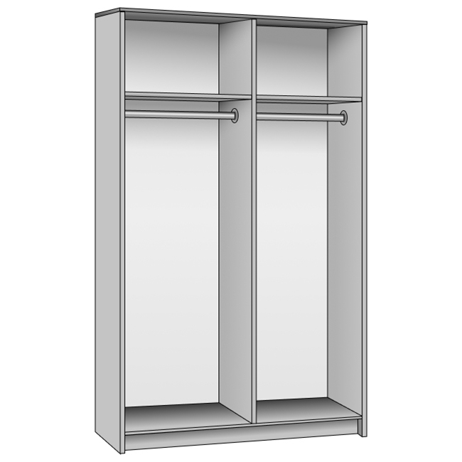 Корпус шкафа на 2 двери • 1700x600x1850 см • Standart №02