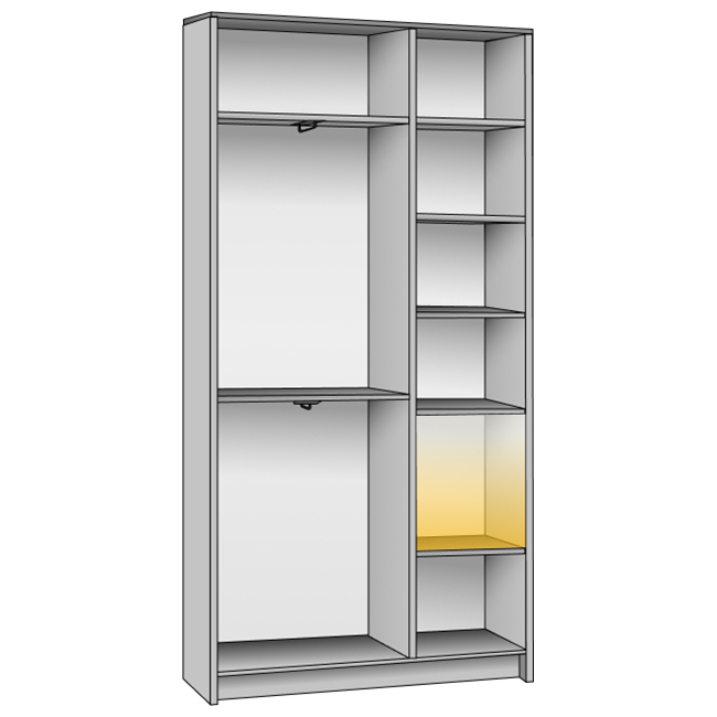 Корпус шкафа на 2 двери • 1000x450x2600 см • Standart №04
