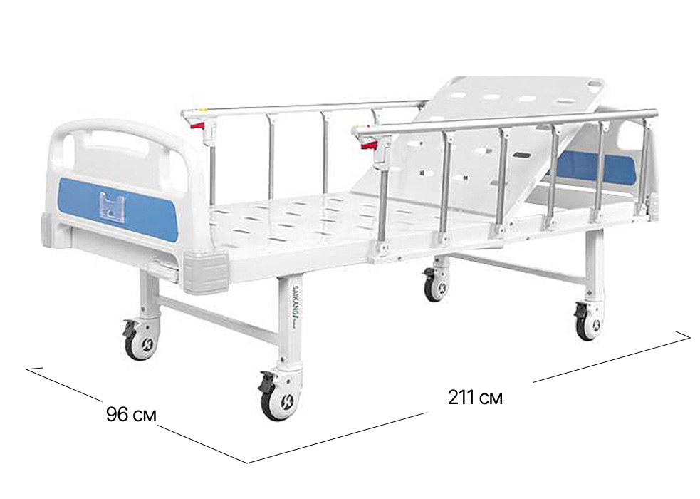 Медичне механічне ліжко двосекційне A1K | 83x189 см