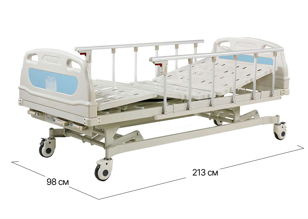 Медичне механічне ліжко з регулюванням висоти чотирисекційне OSD-A328P | 84x194 см