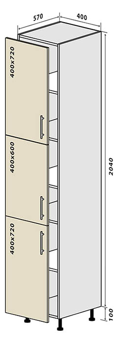Модуль кухонний №40 П Стандарт • 400х570х2140
