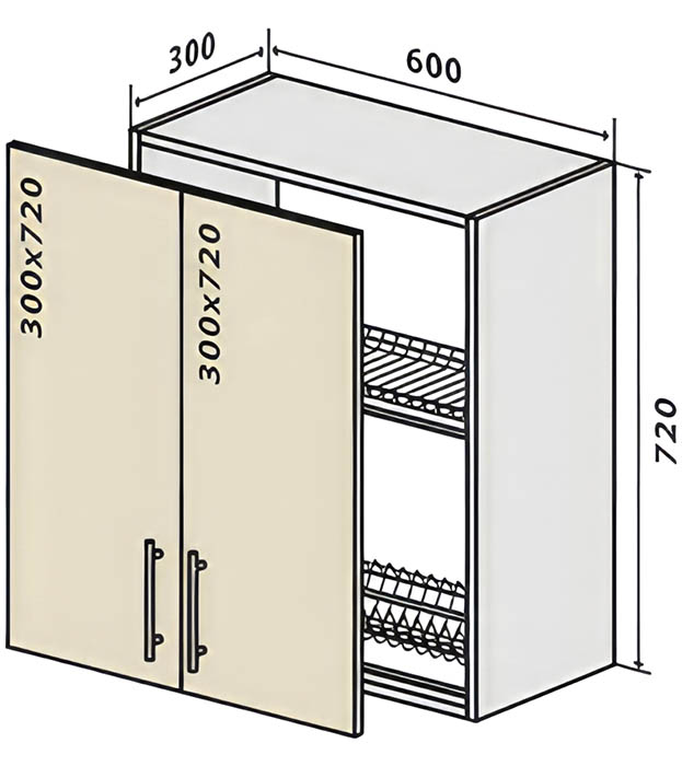 Модуль кухонный №07 ВС Люкс • 600х300х720