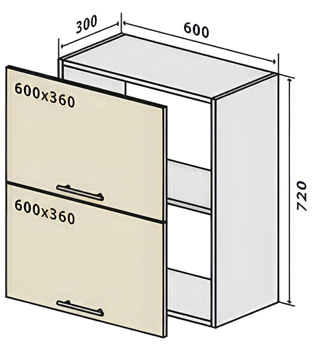Модуль кухонний №20 В Люкс • 600х300х720