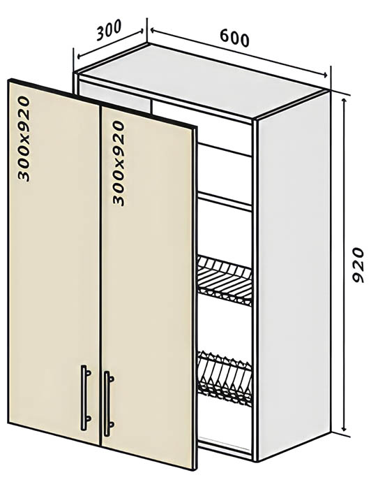 Модуль кухонний №47 ВС Люкс • 600х300х920