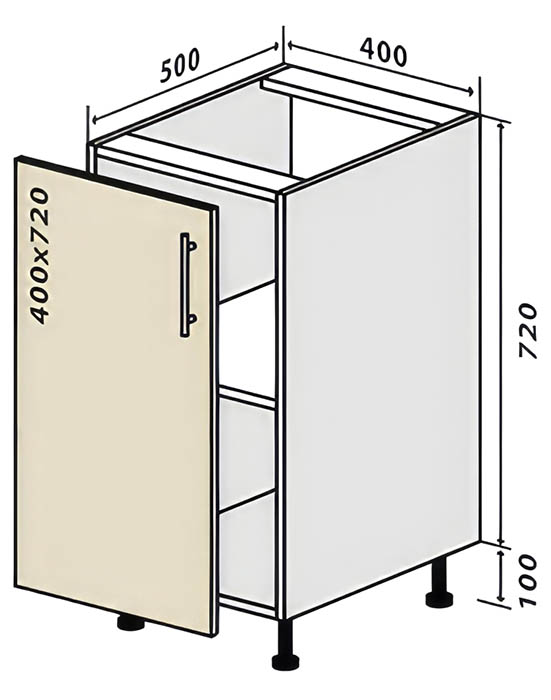 Модуль кухонный №03 Н Люкс • 400х500х820