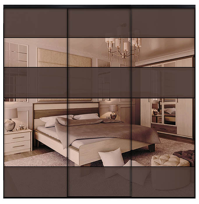 Розсувна система Sofino Баварія | 3 двері | Б22 + Б22 + Б22 | 240x185 см (ШxВ) | Чорний браш