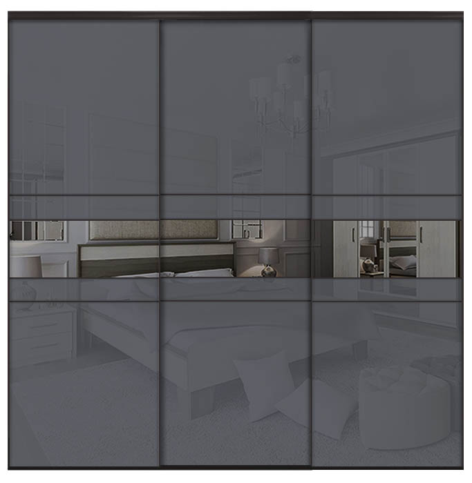 Розсувна система Sofino Баварія | 3 двері | Б23 + Б23 + Б23 | 170x195 см (ШxВ) | Бронза