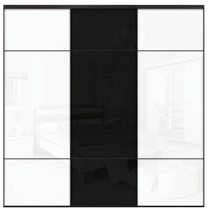 Розсувна система Sofino Баварія | 3 двері | Б34 + Б35 + Б34 | 245x210 см (ШxВ) | Бронза