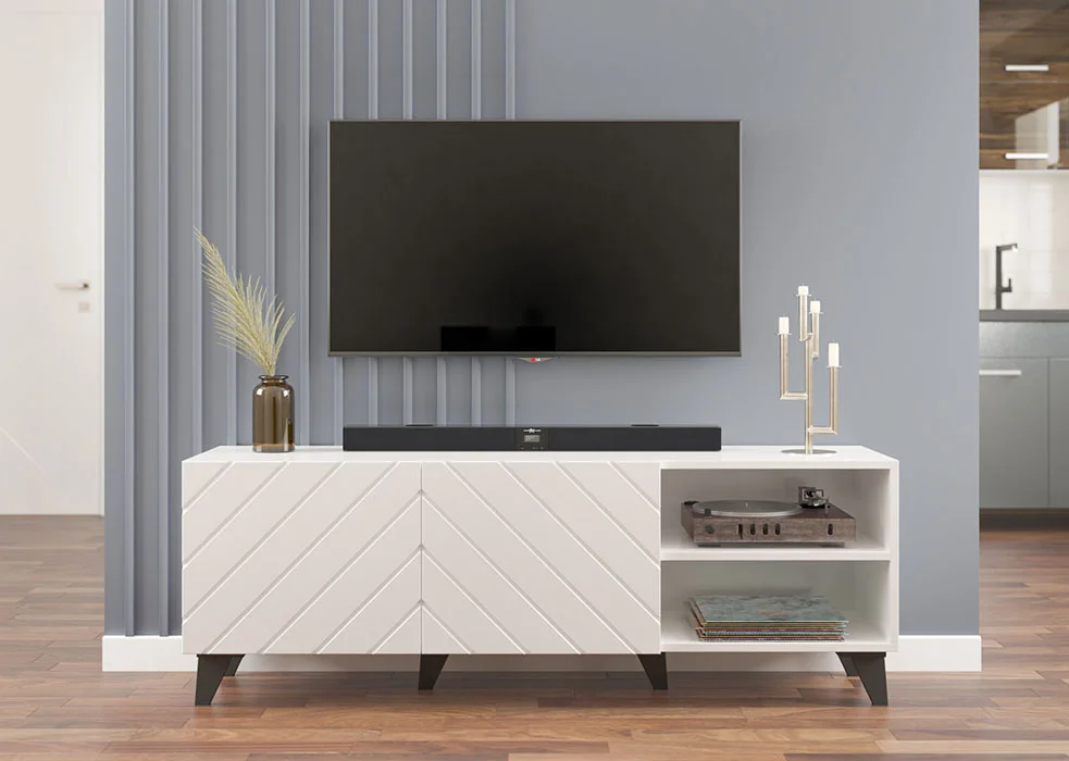 Тумба TV Holly 1,5 • 1500x400x535 • Білий (МДФ Глянець)