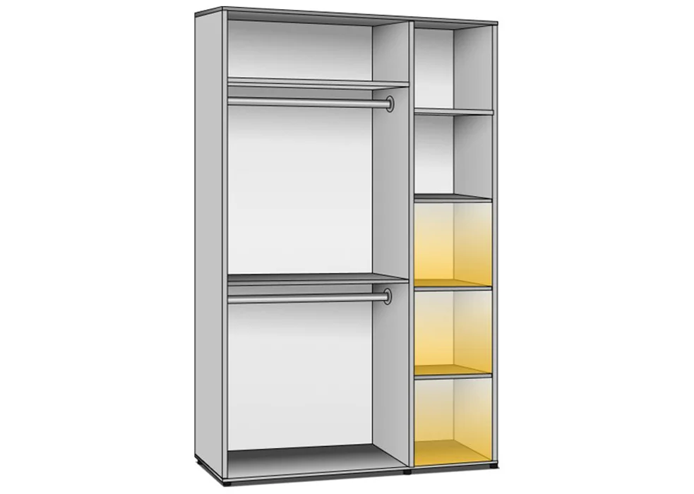 Корпус шкафа на 2 двери • 1150x500x2750 см • Classic №04