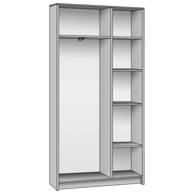 Корпус шкафа на 2 двери • 1400x400x1850 см • Standart №01