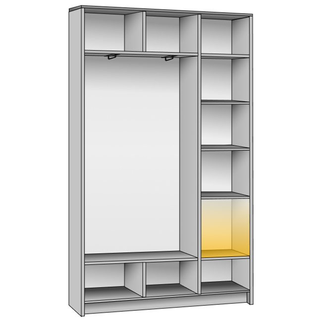 Корпус шкафа на 2 двери • 1550x400x2750 см • Standart №01