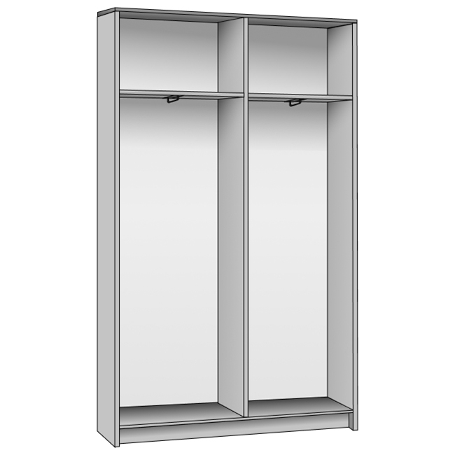 Корпус шкафа на 2 двери • 1750x400x1800 см • Standart №02