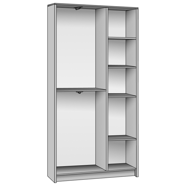 Корпус шкафа на 2 двери • 1450x400x1800 см • Standart №04