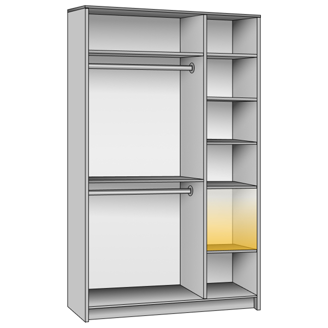 Корпус шкафа на 2 двери • 1550x550x2050 см • Standart №04
