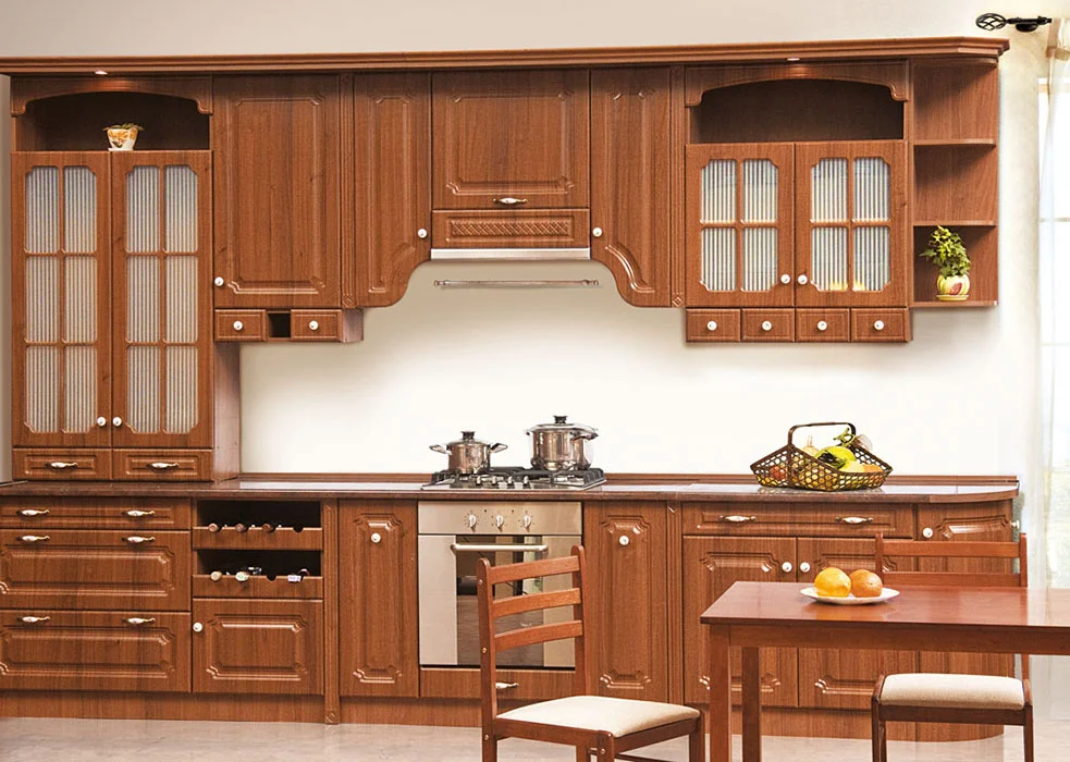 Кухня Valencia МДФ с фрезеровкой в классическом стиле • Вариант дизайна №02