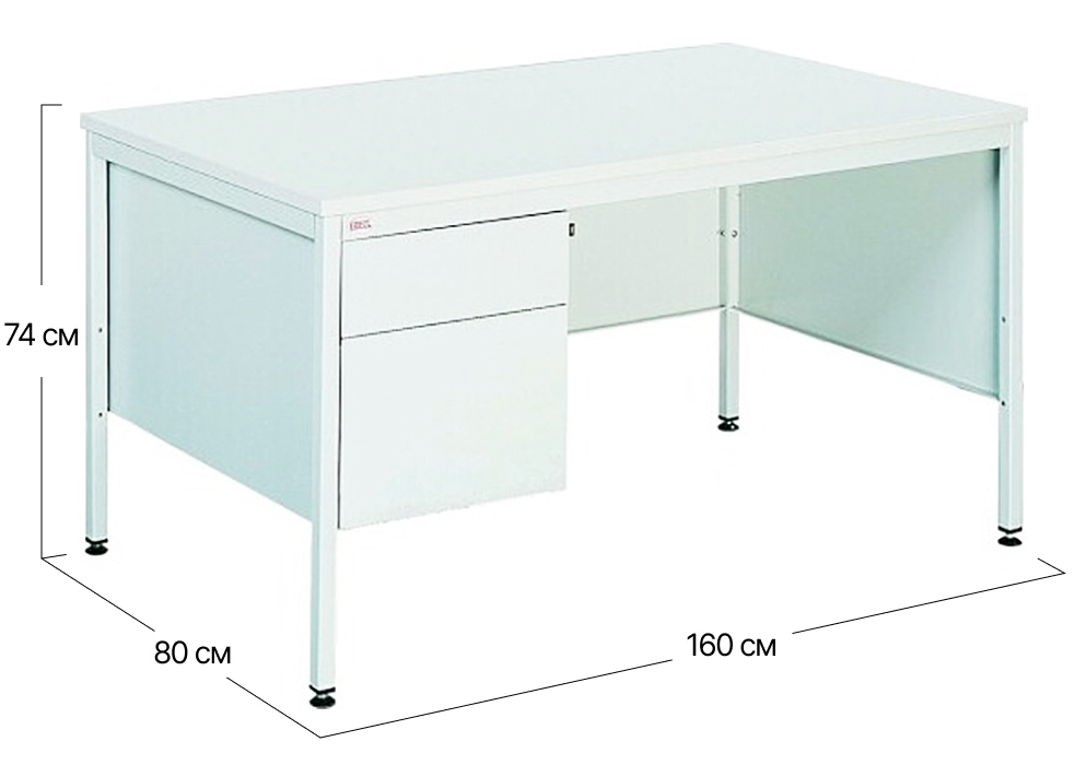 Стол для врача Софино модель 2430 | 160x80x74 см (ДxШxВ)