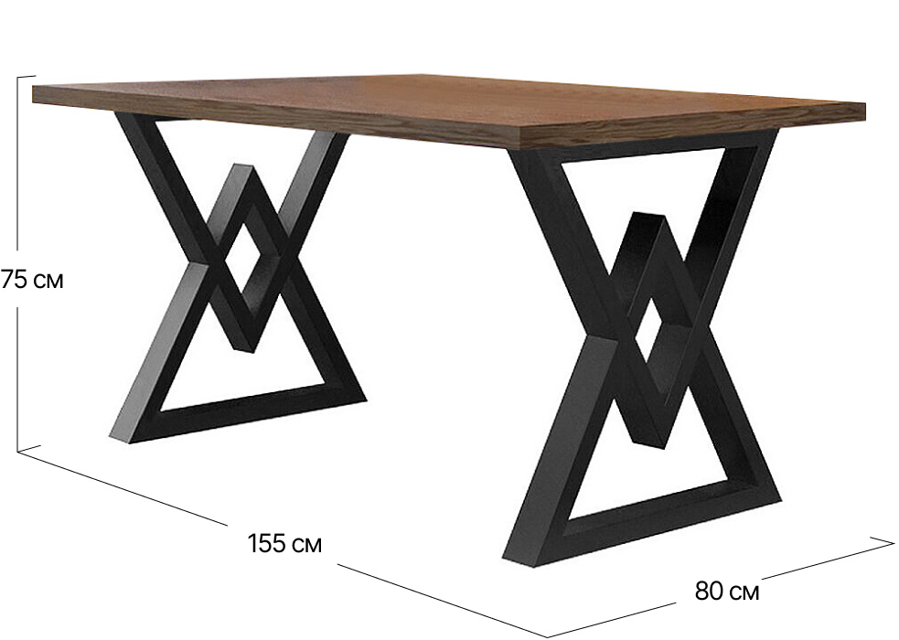 Стол обеденный Астон Metall-Design | 155x80x75
