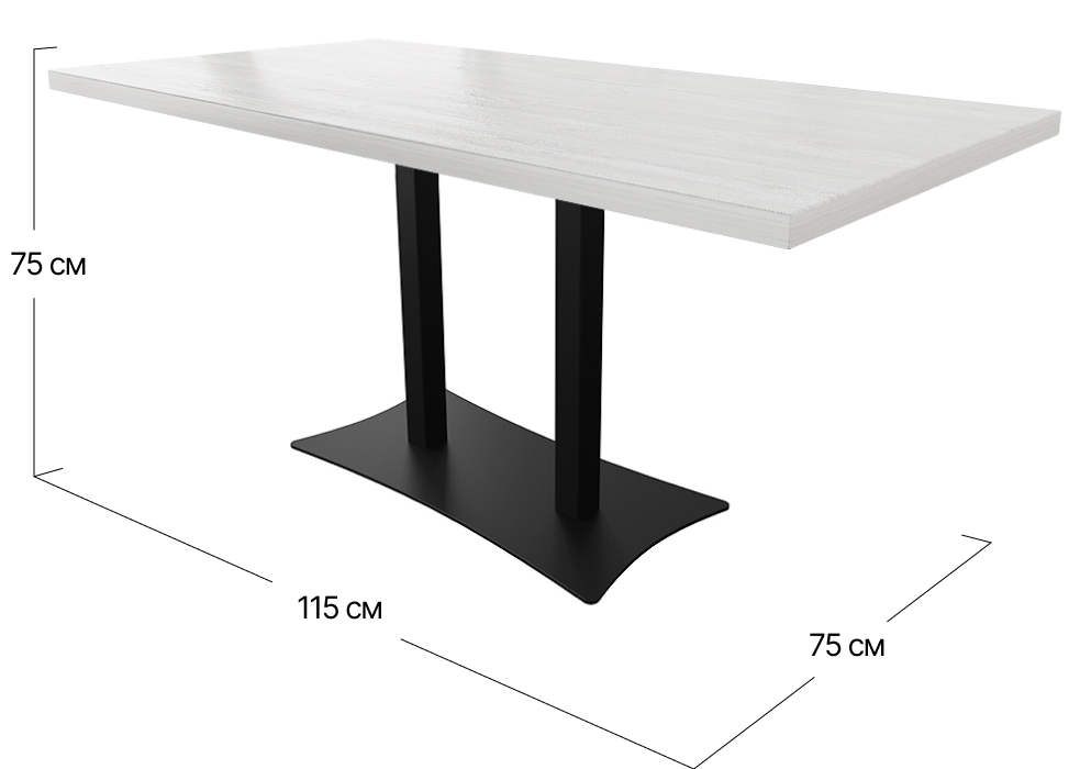 Стол обеденный Тренд двойной 3 Metall-Design | 115x75x75