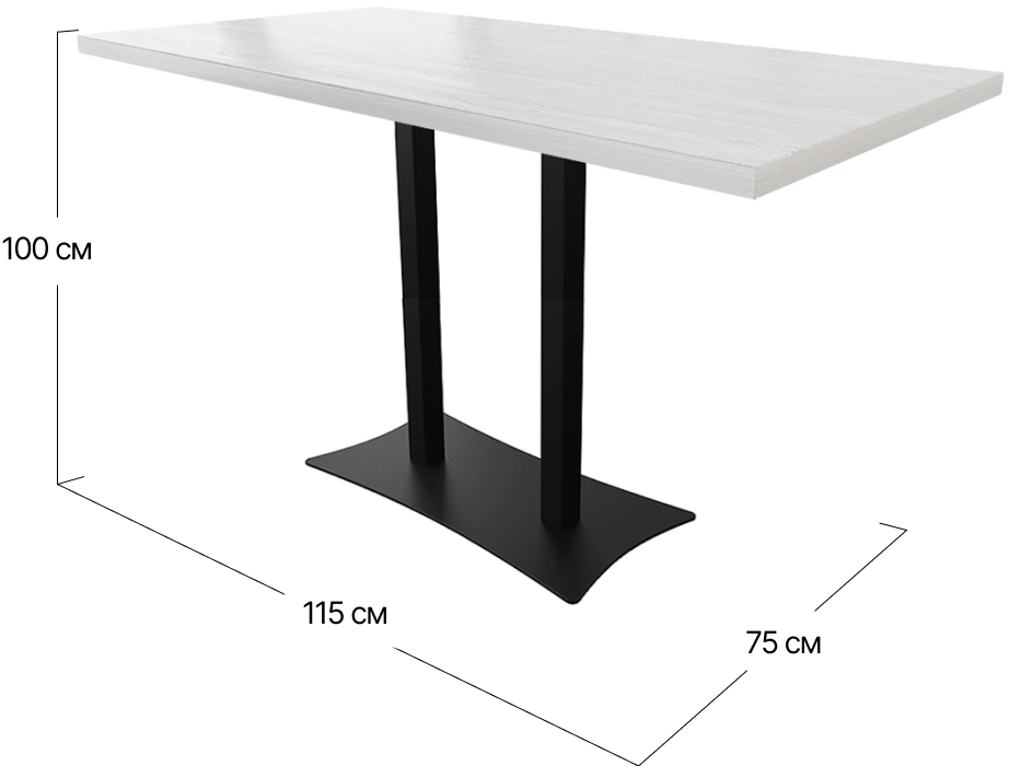 Стол обеденный Тренд двойной барный 3 Metall-Design | 115x75x100