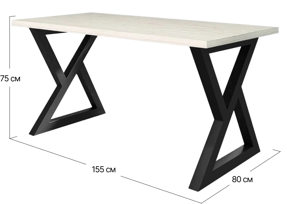 Стіл обідній Спай Metall-Design | 155x80x75 (60x60)