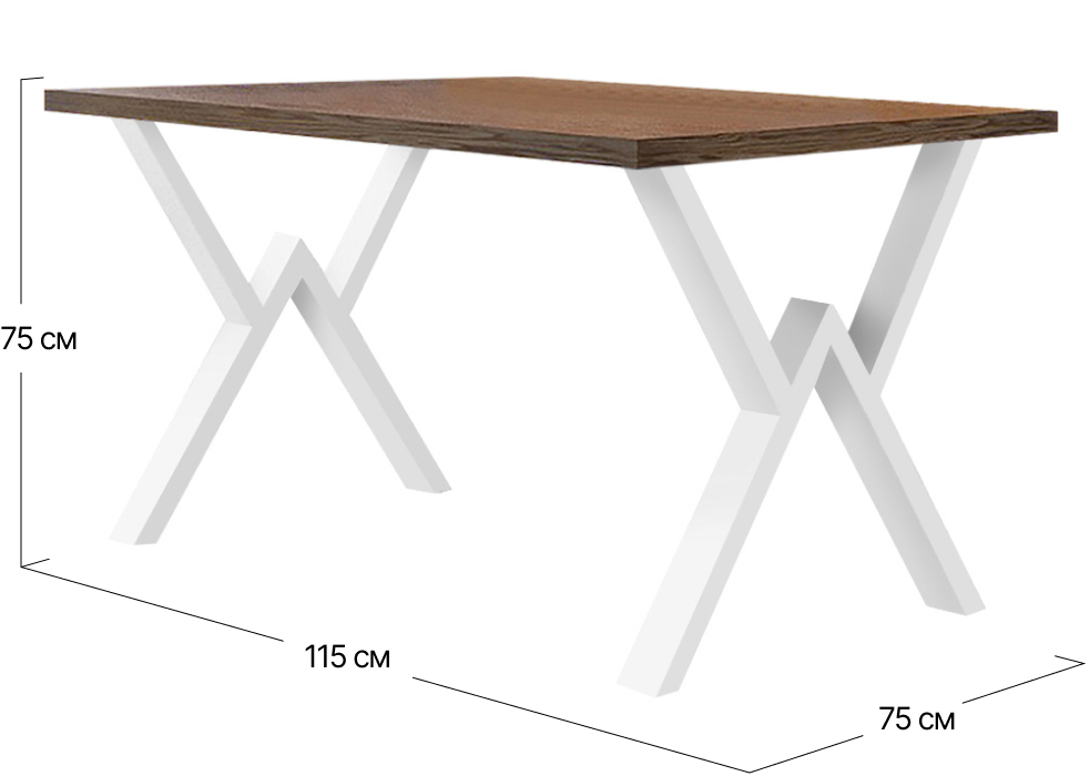 Стол обеденный Виннер Metall-Design | 115x75x75
