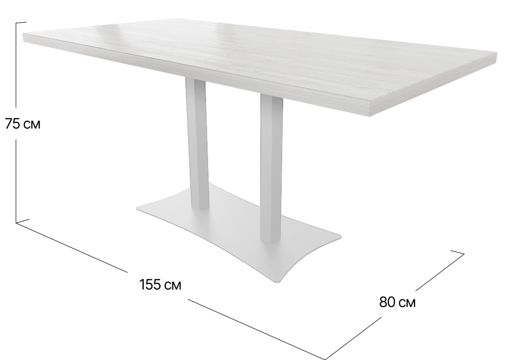Стол обеденный Тренд двойной 3 Metall-Design | 155x80x75