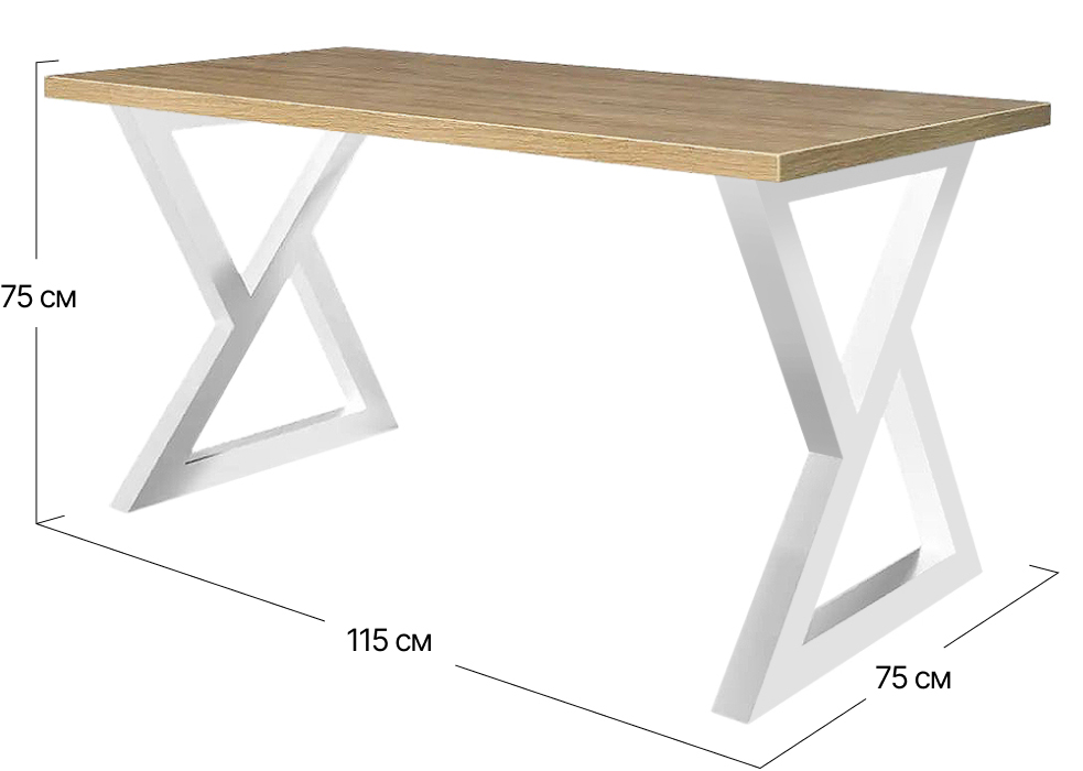 Стол обеденный Спай Metall-Design | 115x75x75 (80x40)