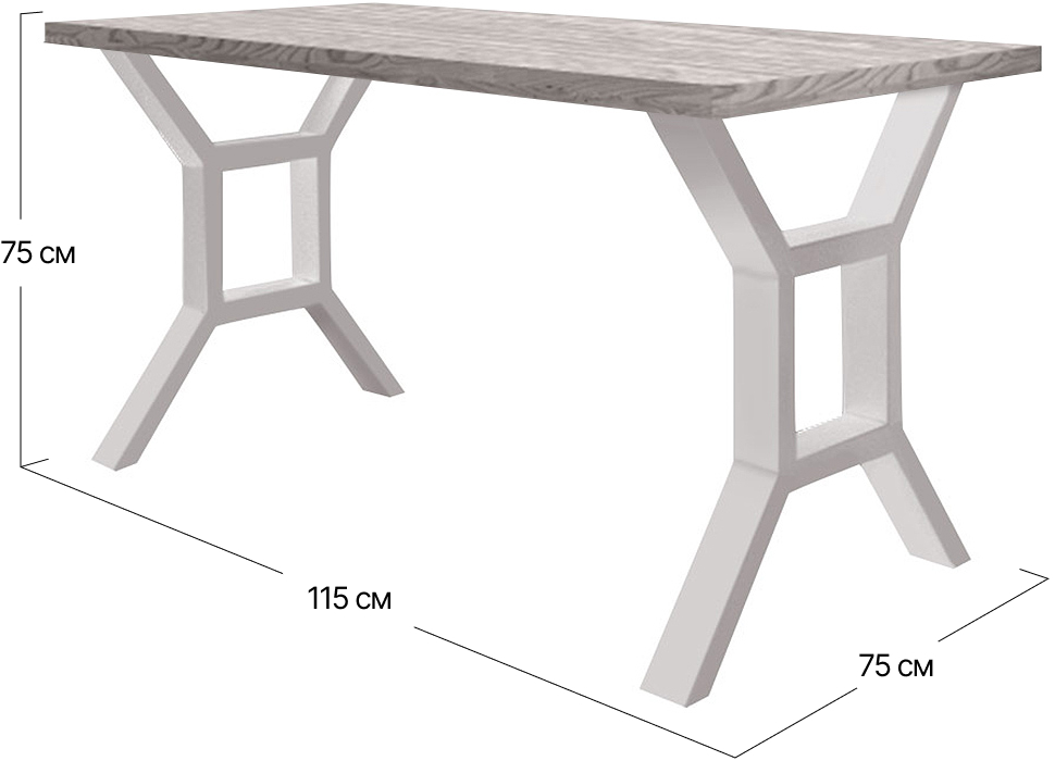 Стол обеденный Хенк Metall-Design | 115x75x75 (60x60)