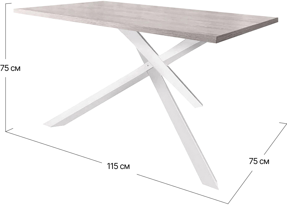 Стол обеденный Айрон Metall-Design | 115x75x75