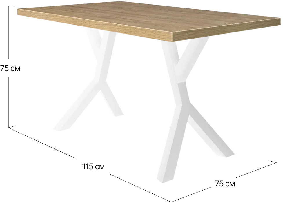 Стол обеденный Брайт Metall-Design | 115x75x75