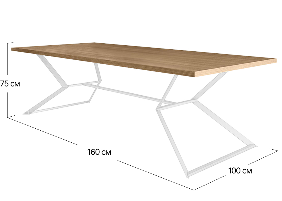 Стіл обідній Кредо Metall-Design | 100x160x75