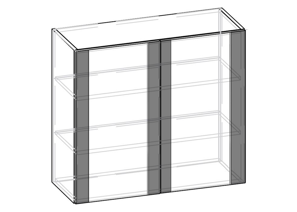Кухня Гамма (ДСП) Мебель-Сервіс | Фасад 80 Верх Вітрина