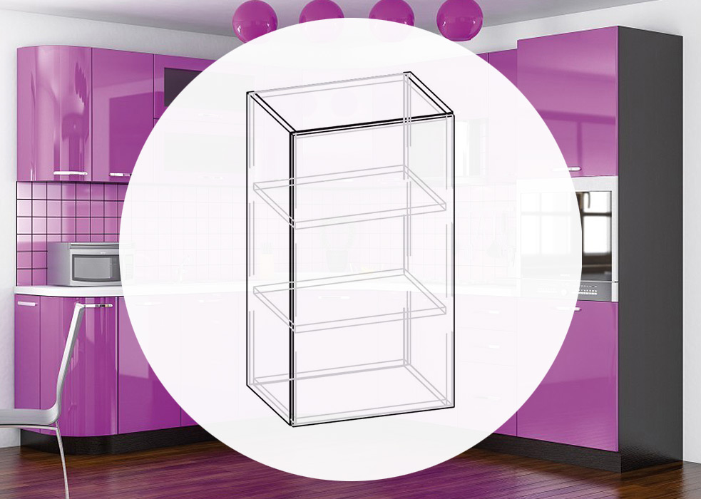 Кухня Гамма (глянец) Мебель-Сервис | Модуль 40 Верх