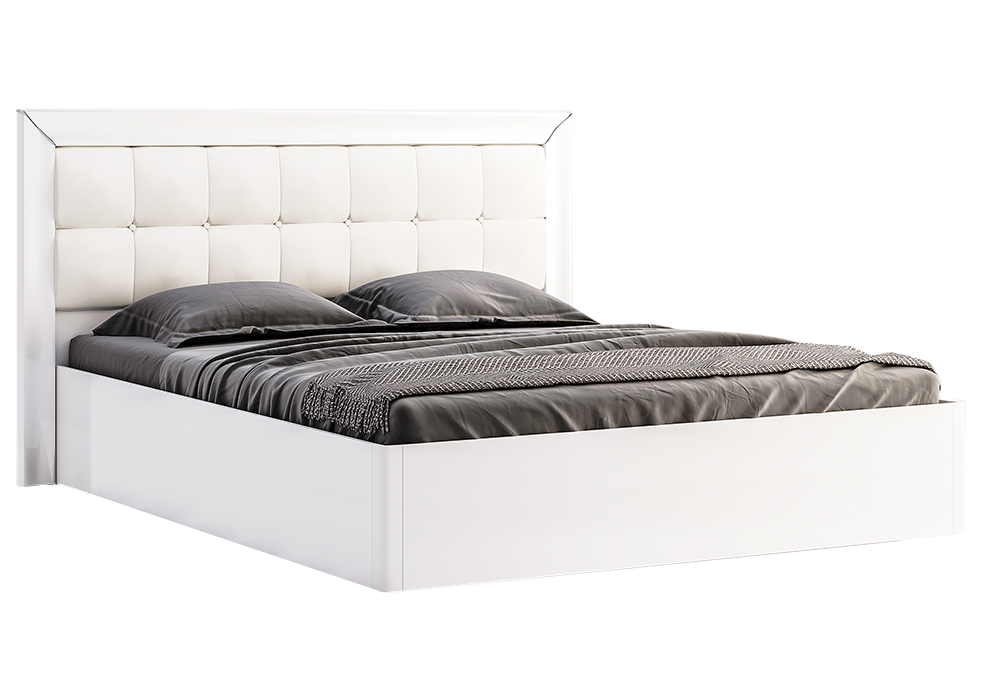 Ліжко з підйомний механізмом Bella (М) 140x200 см • Глянець Білий • BL-44-WB