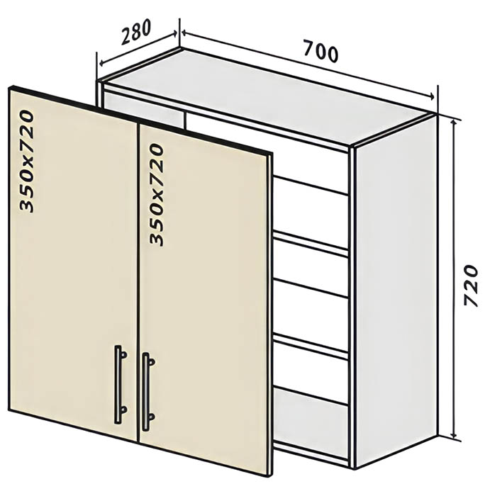 Модуль кухонный №86 В Стандарт • 700х280х720