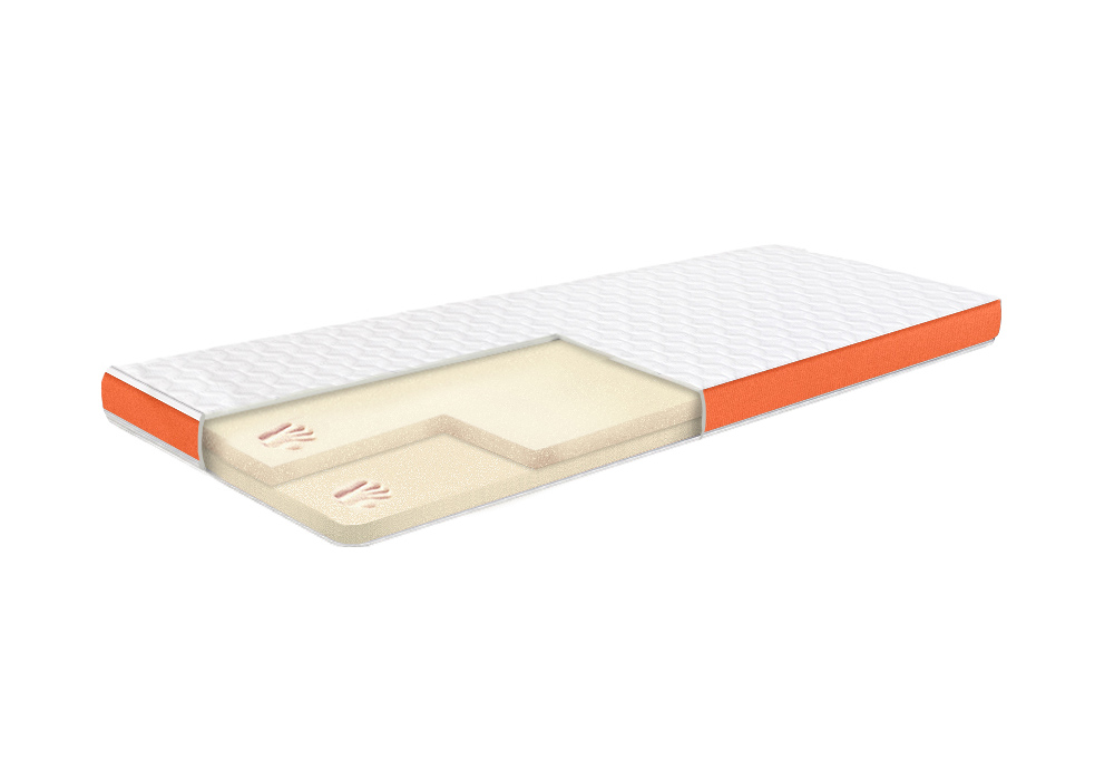Тонкий матрац скручений Flip Оранж 75x200 см • висота 6 см