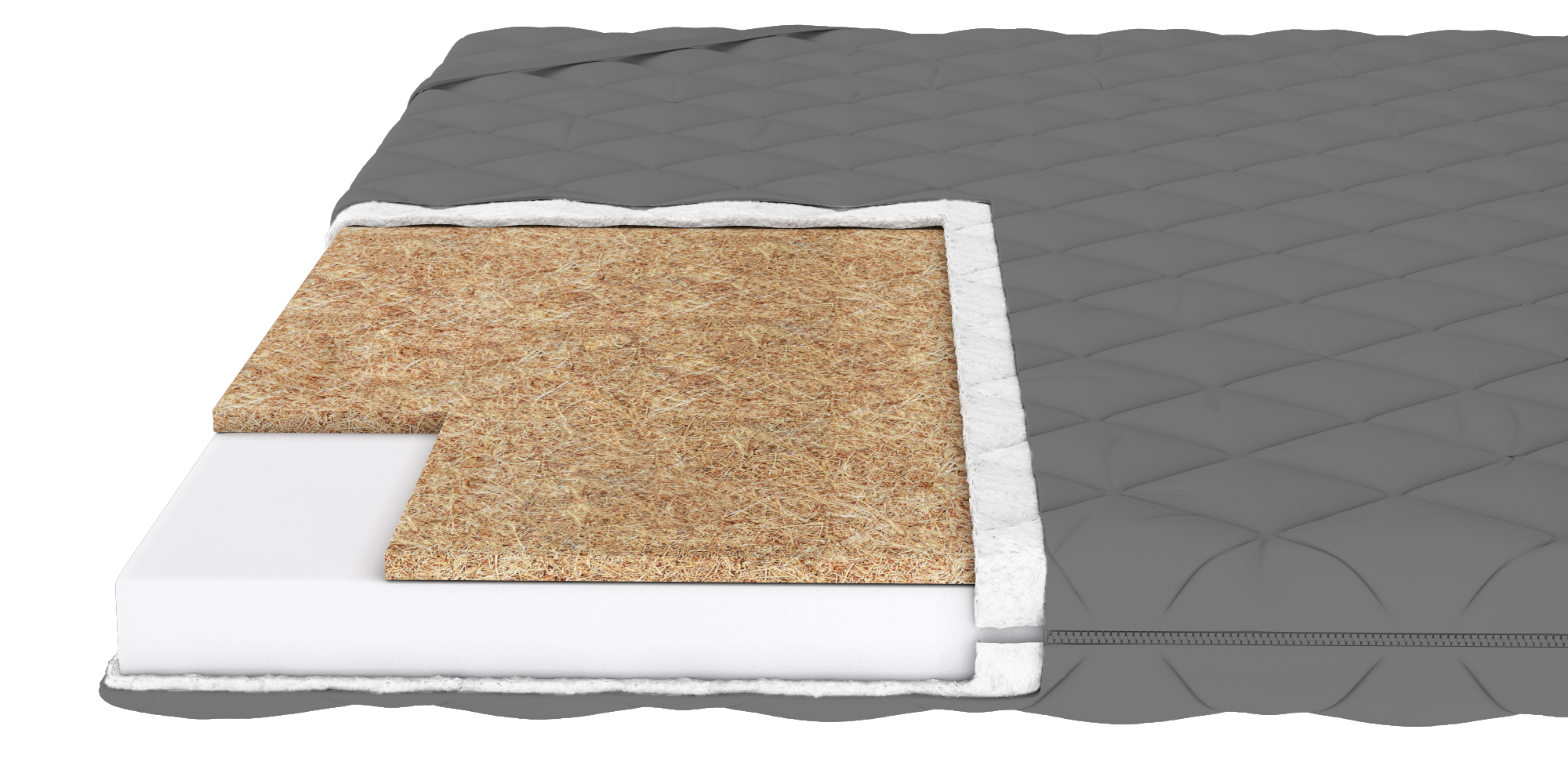 Тонкий матрац-топпер Vitalis Linen Cocos 180x190