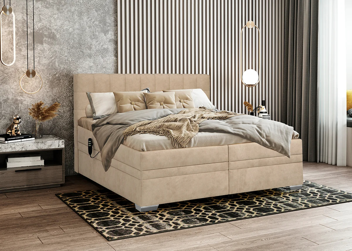 Ліжко-подіум односпальне з матрацем Lucky motion 1800x2000 см • пружинний Pocket Spring та тонкий матрац у комплекті • тканина меблева Malmo 96, 1 кат.