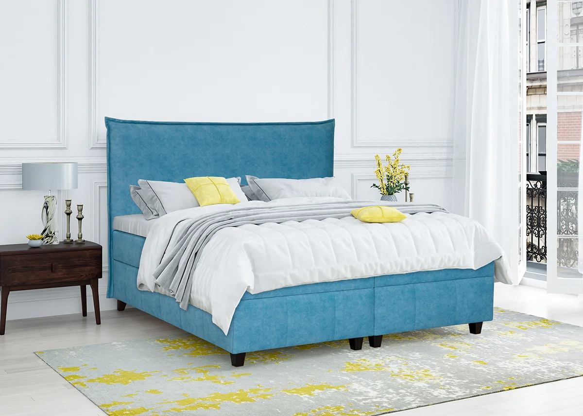 Ліжко-подіум односпальне з матрацем Bruno 1800x2000 см • пружинний Pocket Spring та тонкий матрац у комплекті • тканина меблева CLOUD 91, 2 кат.