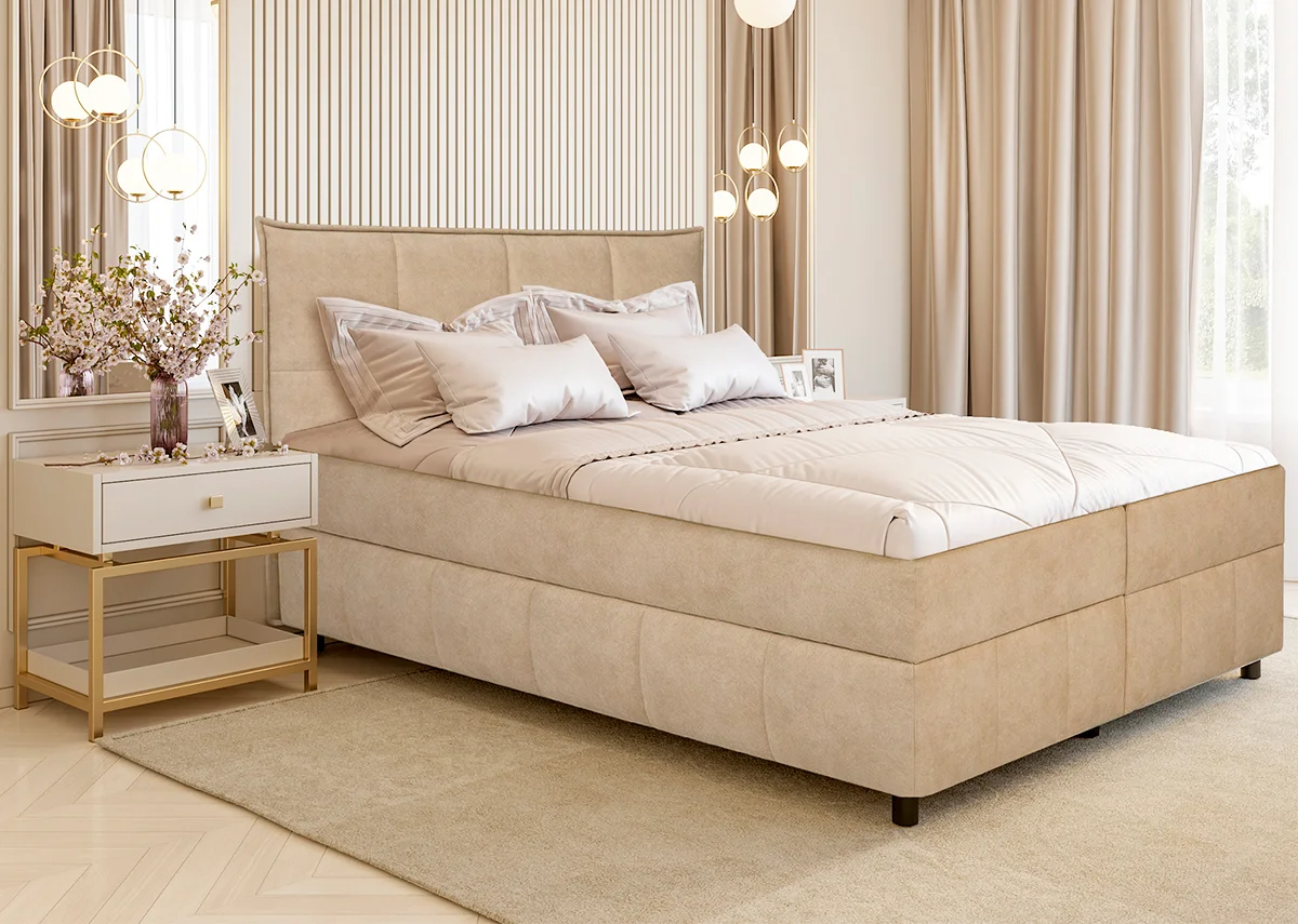 Ліжко-подіум односпальне з матрацем Erica 1800x2000 см • пружинний Pocket Spring та тонкий матрац у комплекті • тканина меблева OVER THE HORIZON 90, 3 кат.
