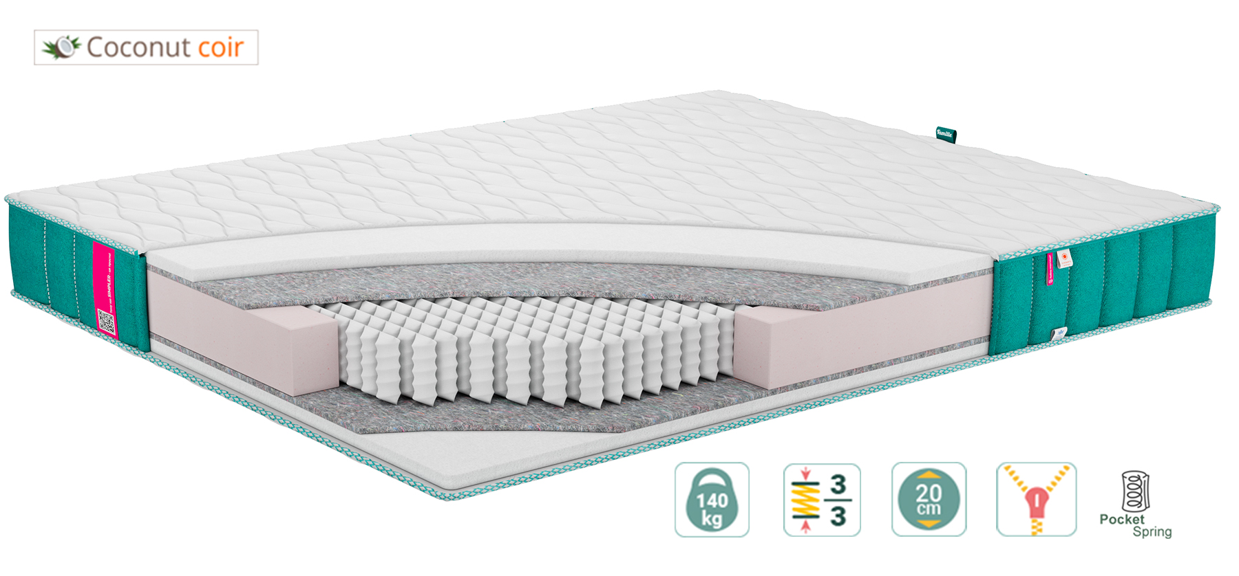 Ортопедичний матрац Famille Sante - Нестандартний розмір