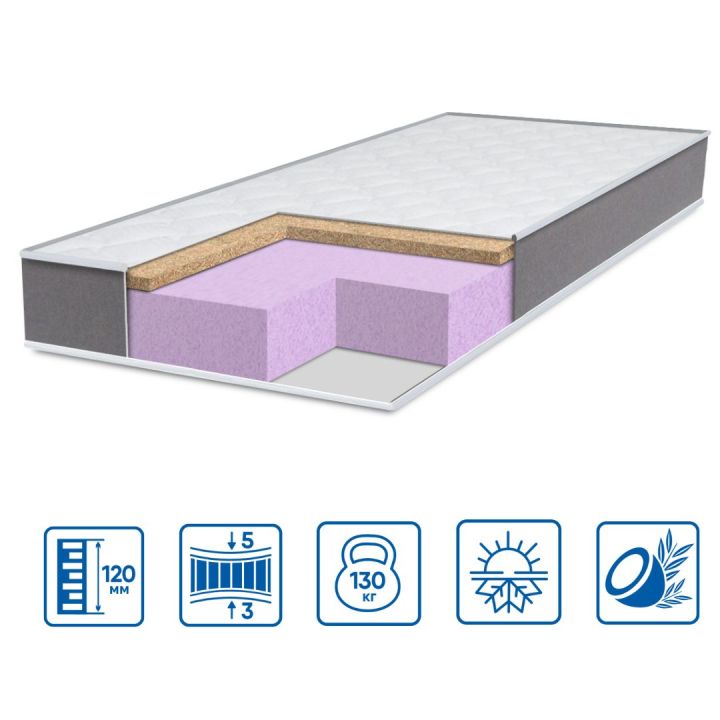 Ортопедический матрас Eurosleep Brave Foam-Cocos 140х190 см